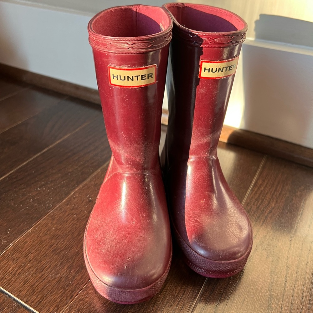 Girls Hunter Rain Boots - violet - US 8 / UK 7 / EU 24 - used